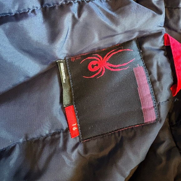 Spyder Size 16 Neon Pink Ski Jacket Puffer Coat Hooded - Picture 6 of 16